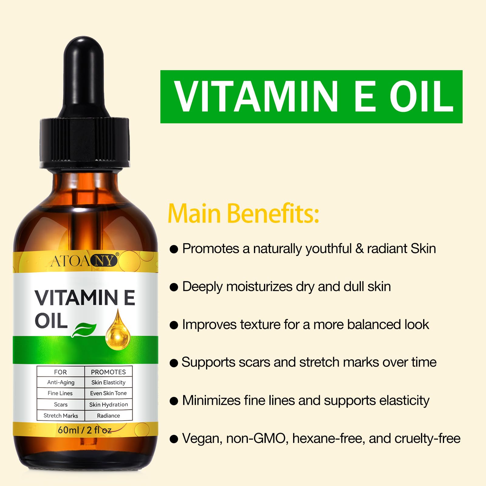 Atoany Vitamin E Oil dropper application on skin