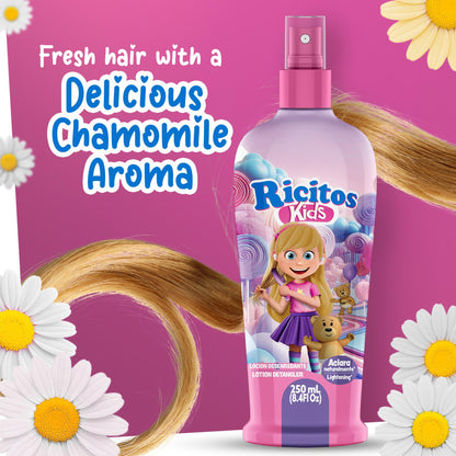 Tear free chamomile lightening spray for girls gentle hair care solution