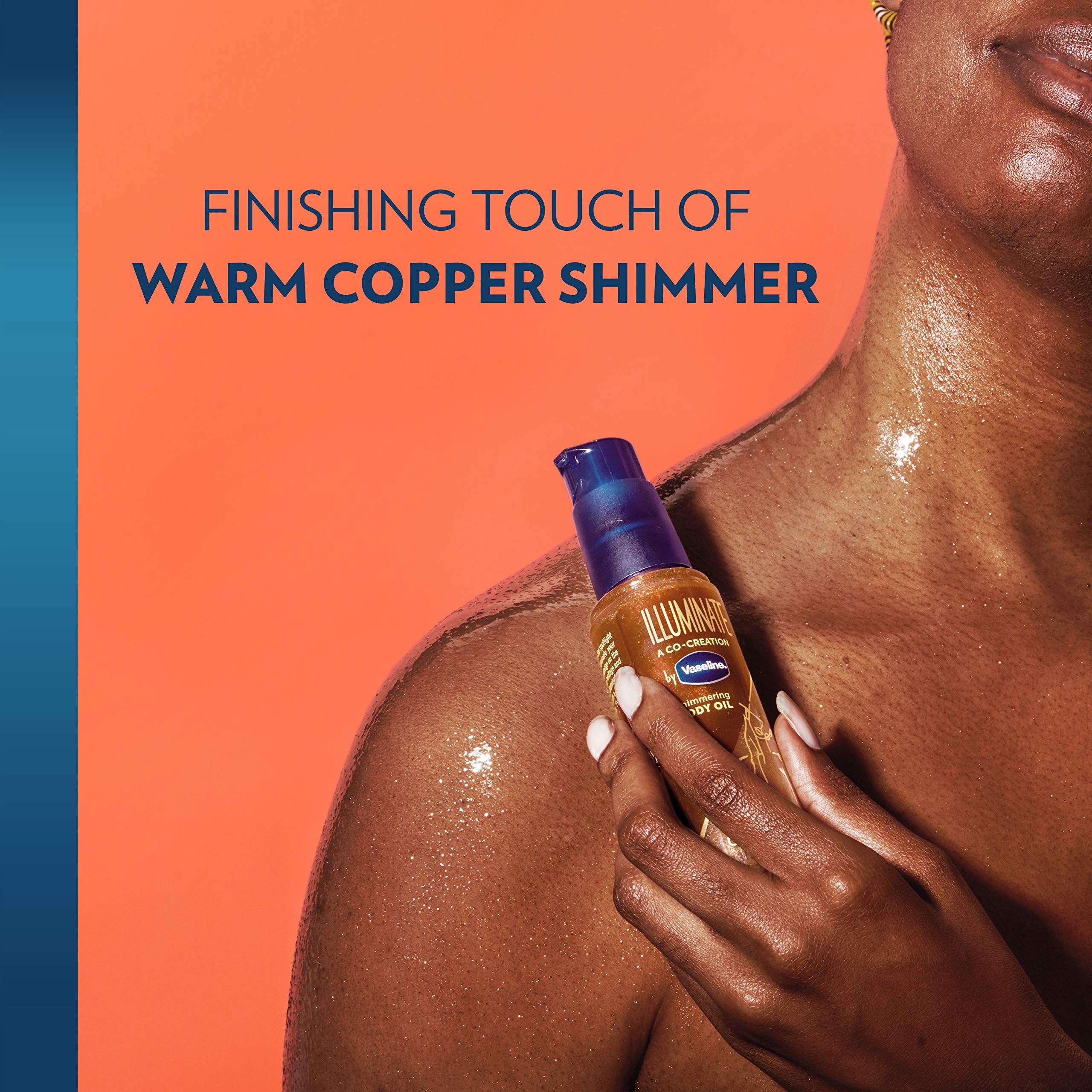 Applying Vaseline Illuminate Me oil to skin