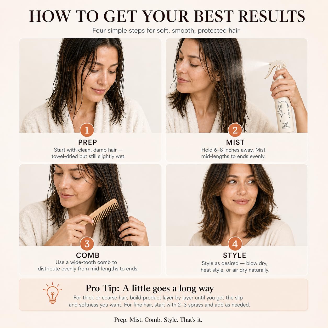 Harmonize Beauty leave in conditioner lightweight formula consistency