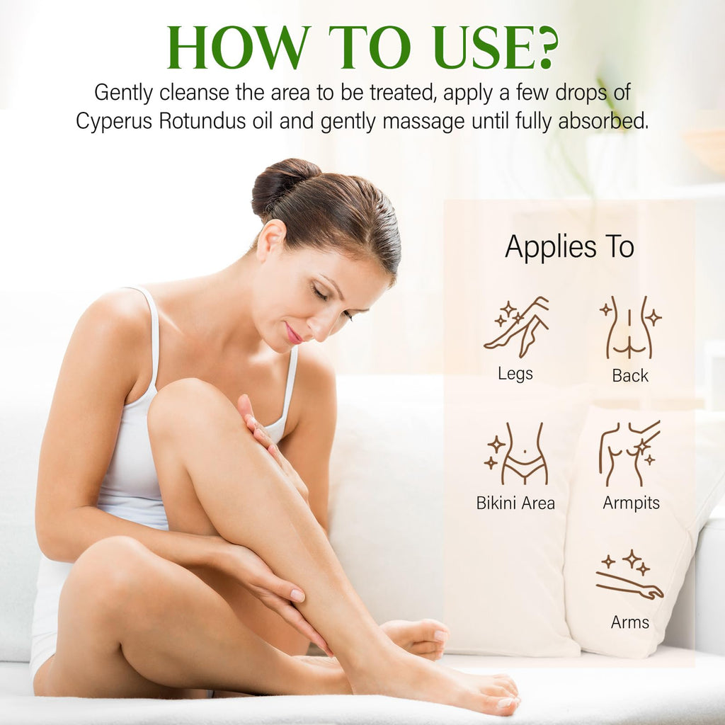 Demonstration of Gogiftgo Cyperus Rotundus Oil texture on skin