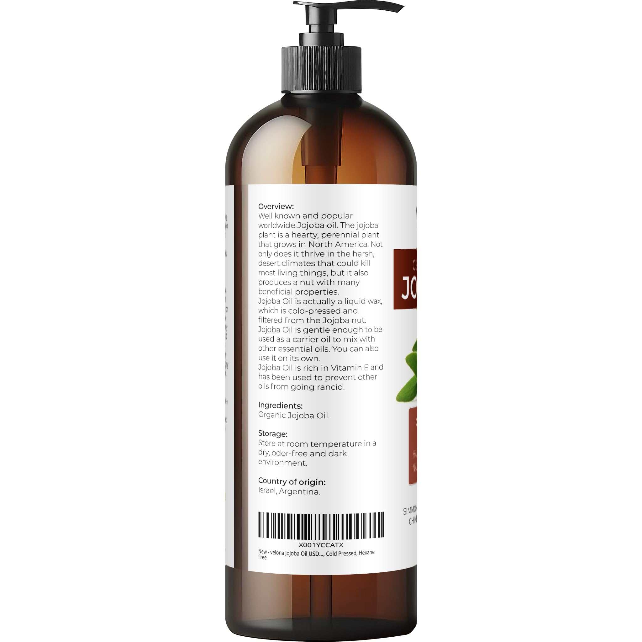 Velona jojoba oil pump dispenser detail