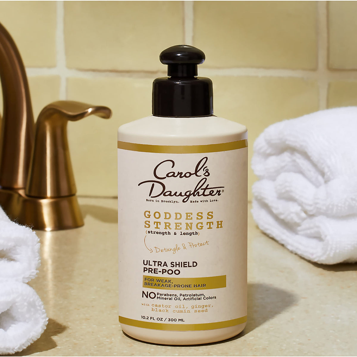Carol's Daughter Goddess Strength Ultra Shield Pre Poo packaging and size