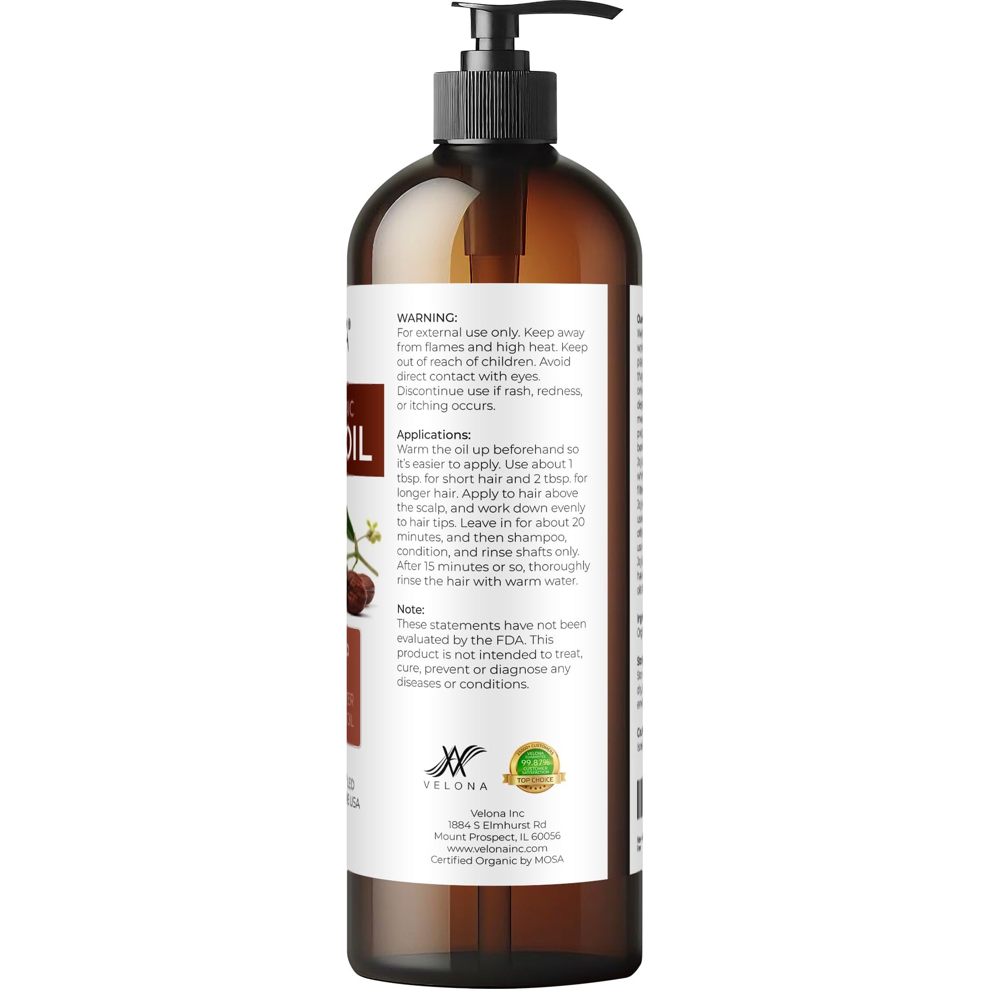 Velona jojoba oil used for hair care application