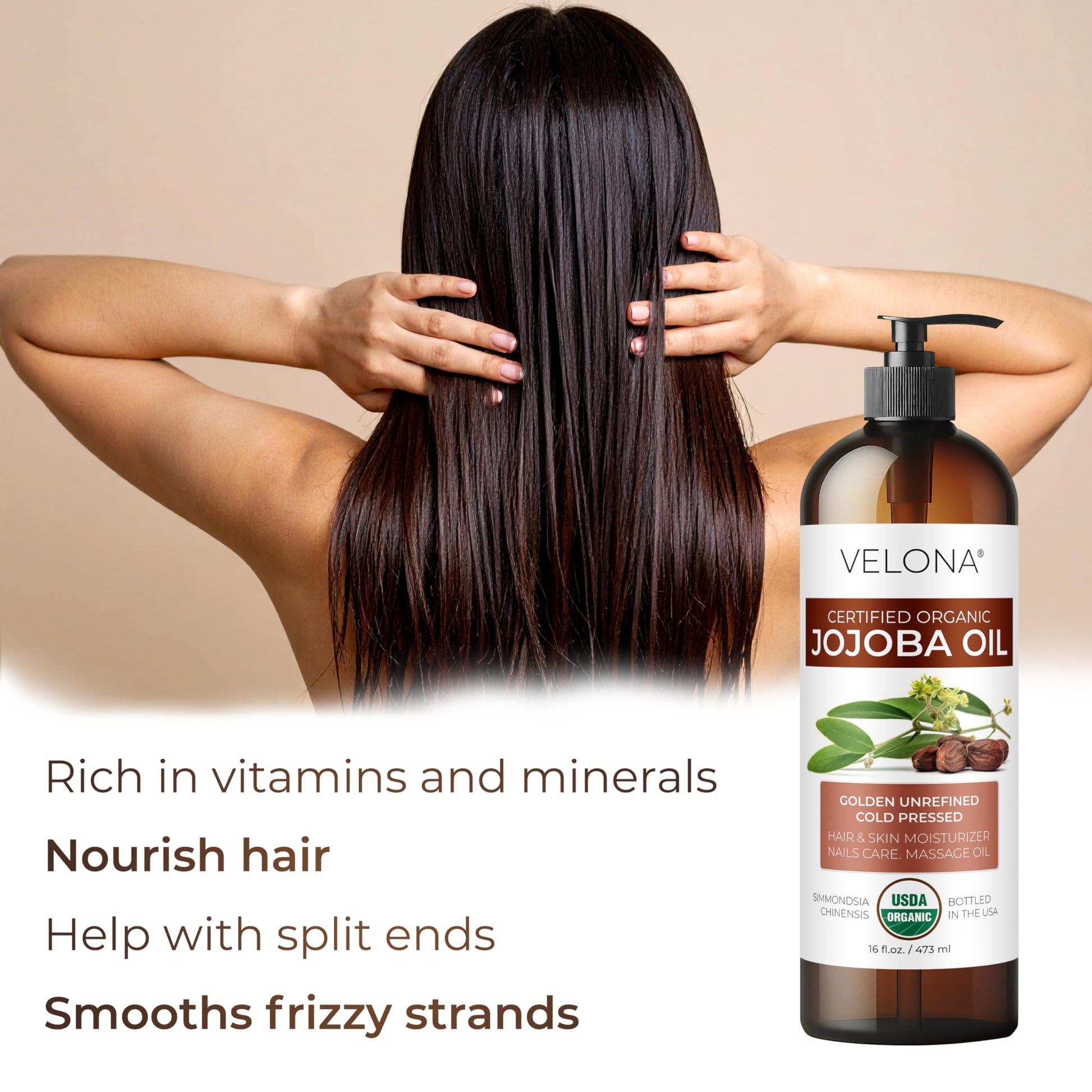 Velona jojoba oil used for facial skincare routine