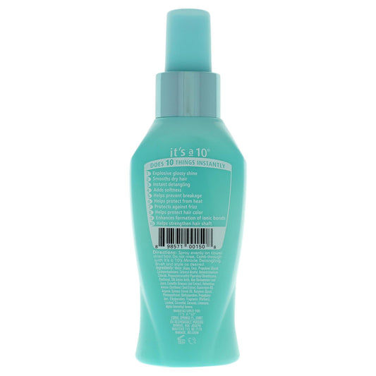 Lightweight mist application of authentic USA imported glossing hair treatment spray for thermal styling protection.