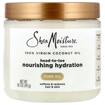 Shea Moisture coconut oil packaging showing 14.5 fluid ounce size