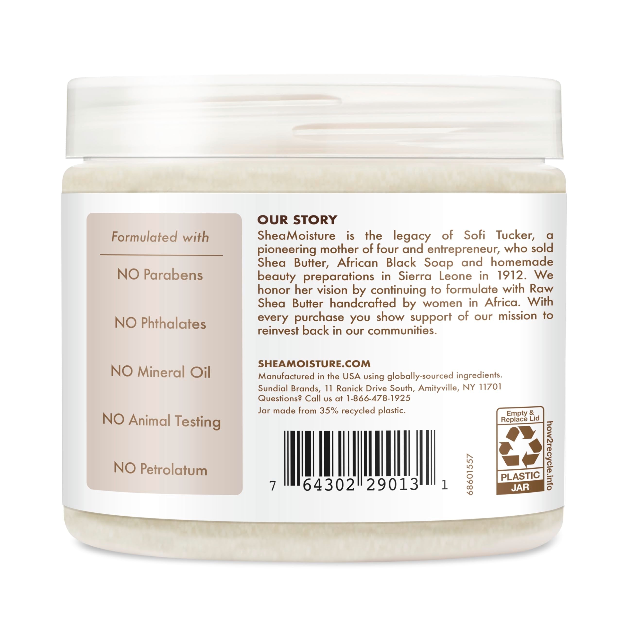 Close up of Shea Moisture coconut oil texture for hair and skin