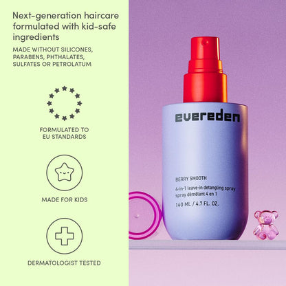 Evereden kids safe chemical free hair detangler spray product bundle