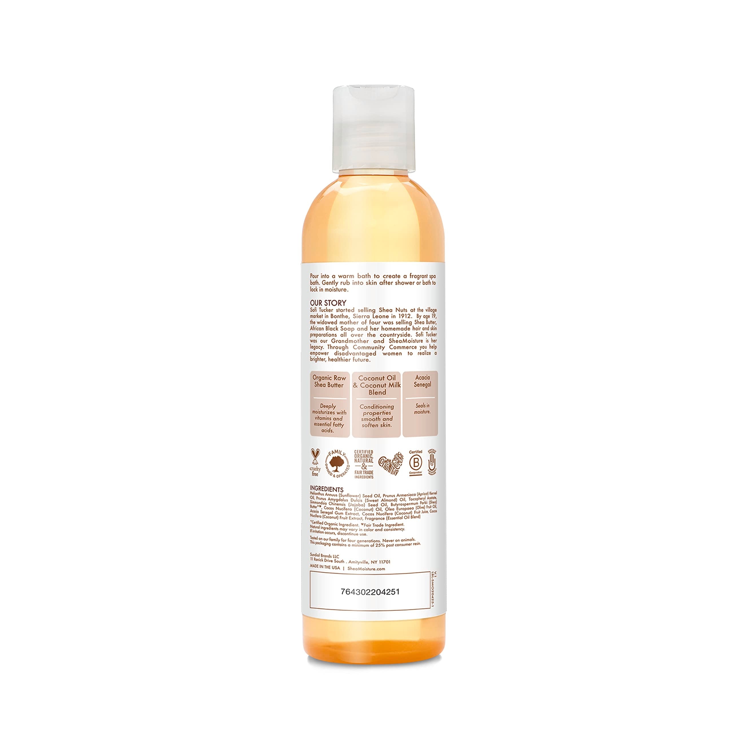 SheaMoisture Virgin Coconut Oil body oil label details