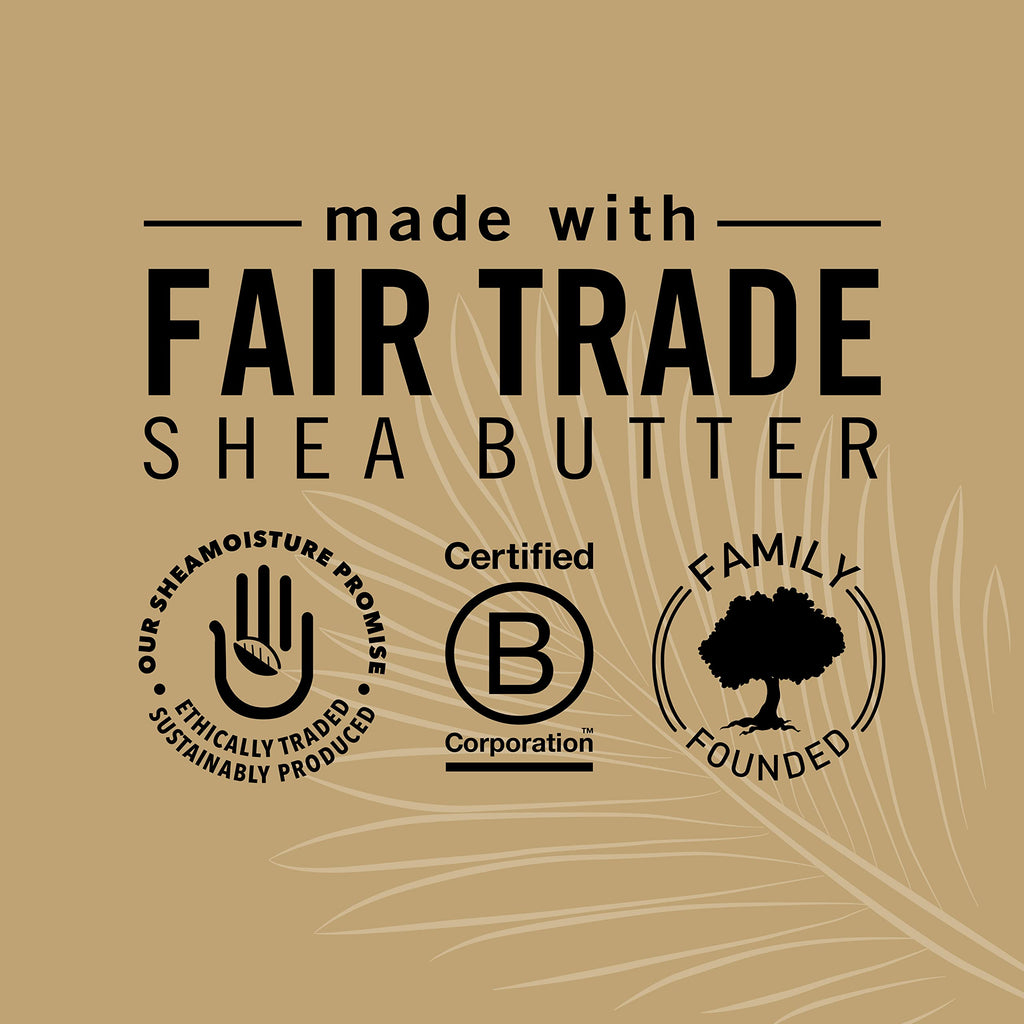 Shea Moisture body oil displayed with natural coconut elements