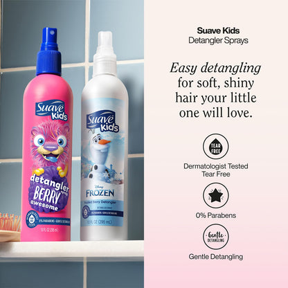 Suave Kids Berry Awesome leave in detangler spray ten fluid ounce bottle for knot free hair