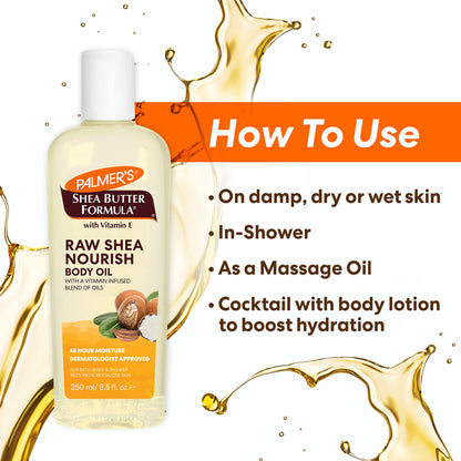 Palmers USA imported skincare collection featuring Shea Formula oil