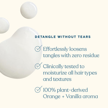 Pipette kids detangling spray bottle highlighting the orange and vanilla variant labels