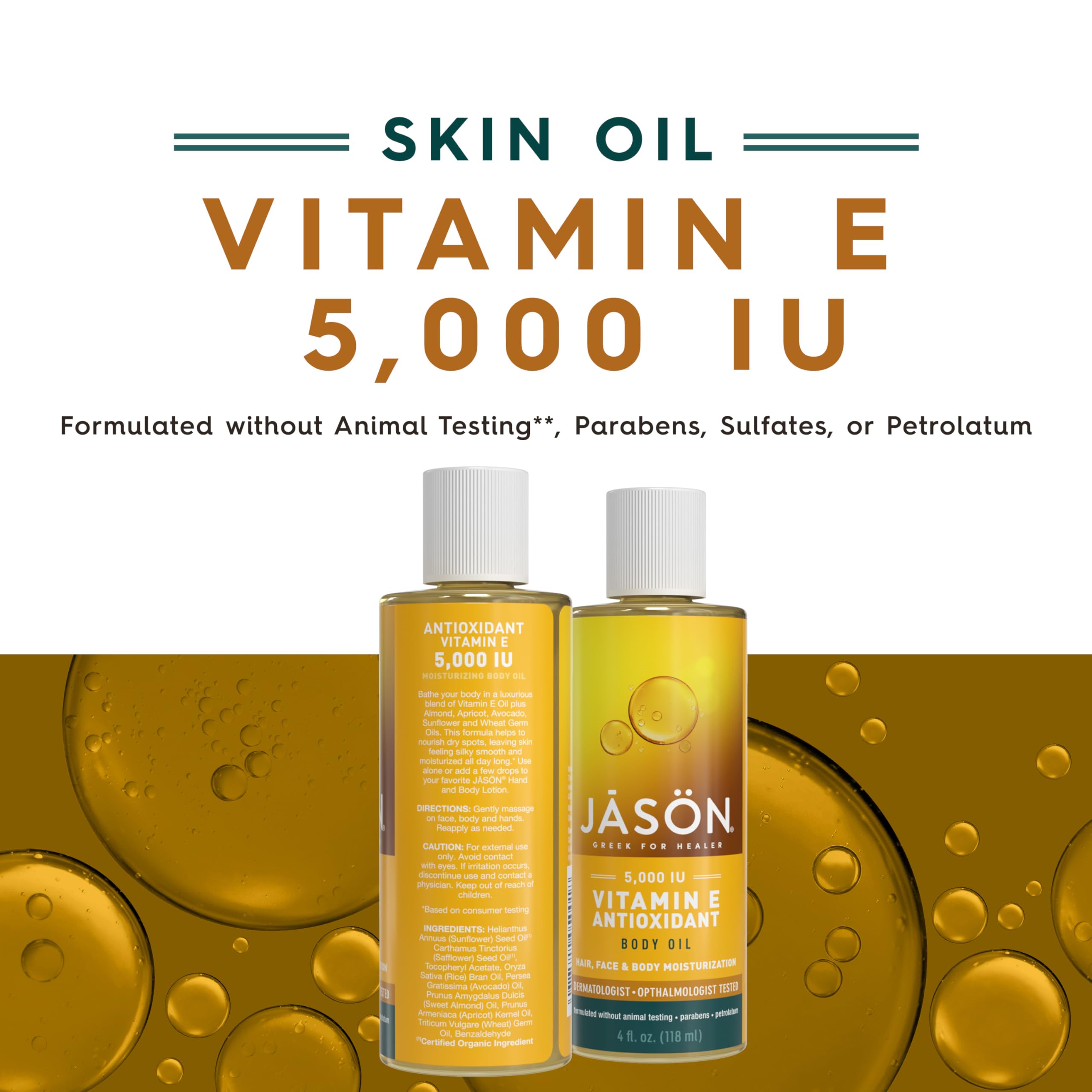 Jason nourishing body oil texture application on skin