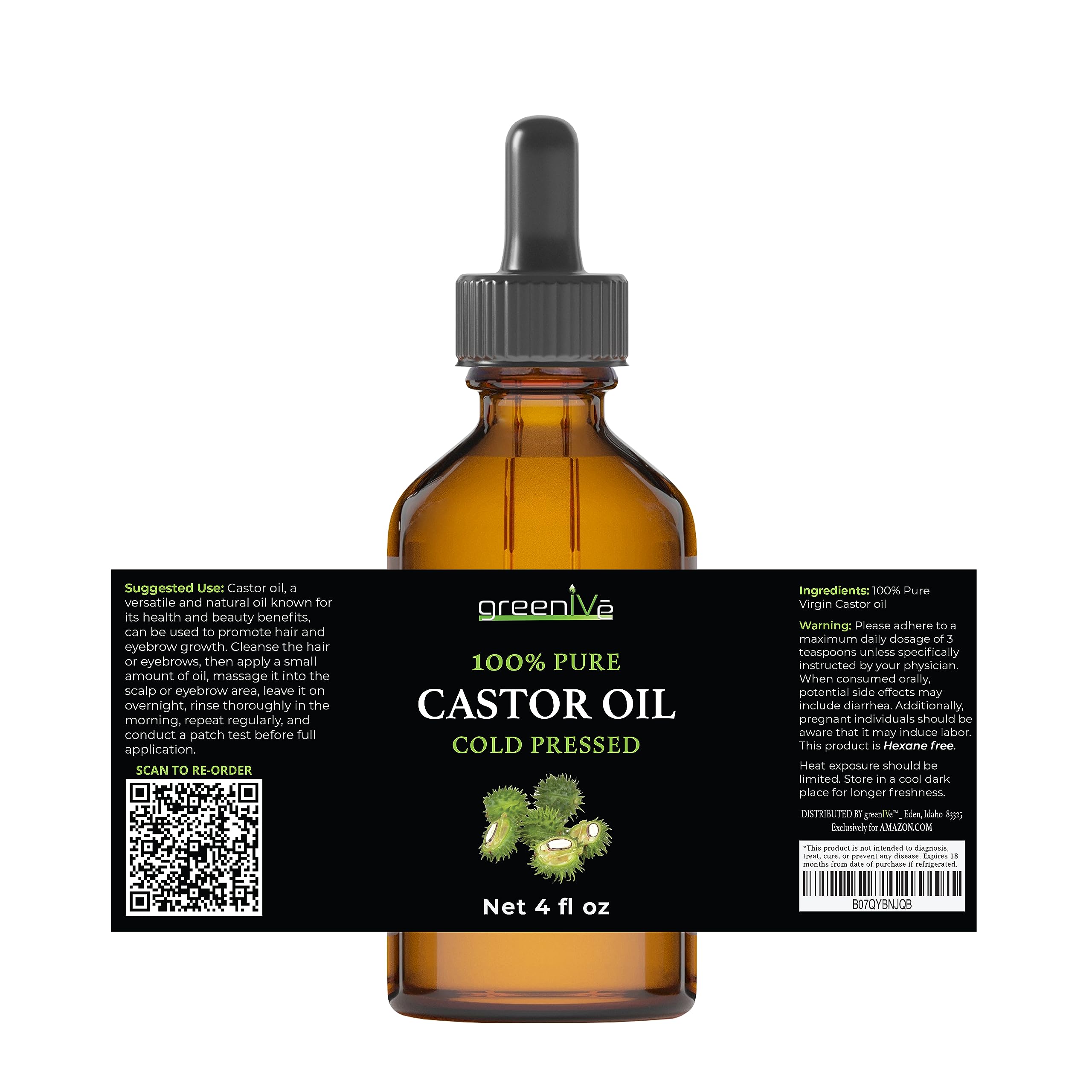 GreenIVe castor oil for hair and scalp application