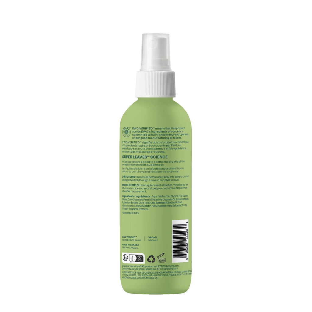ATTITUDE hair spray bottle displayed with natural ingredients