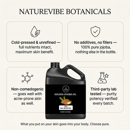 Naturevibe Botanicals Golden Jojoba Oil texture and application