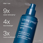 Living Proof Leave In Conditioning Spray texture demonstration on hair