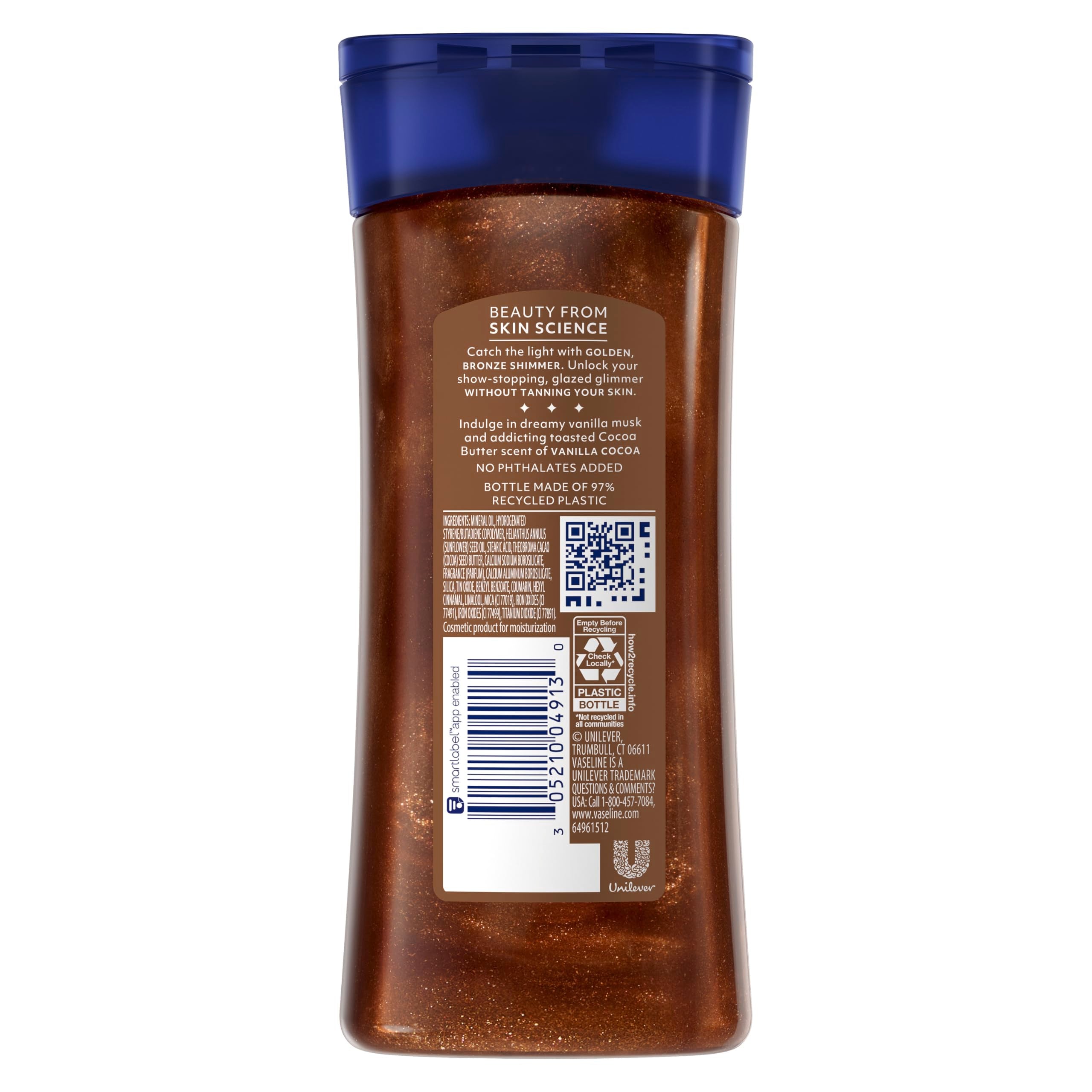 Vaseline Golden Hour shimmering body oil bottle showing 6.8 fluid ounce label