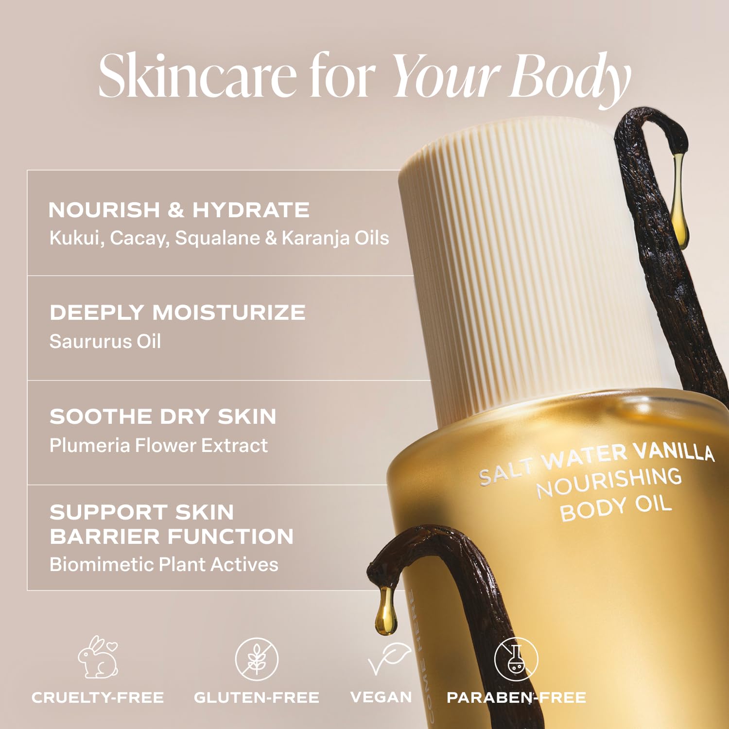 Texture of Saltair Salt Water Vanilla non-greasy body oil