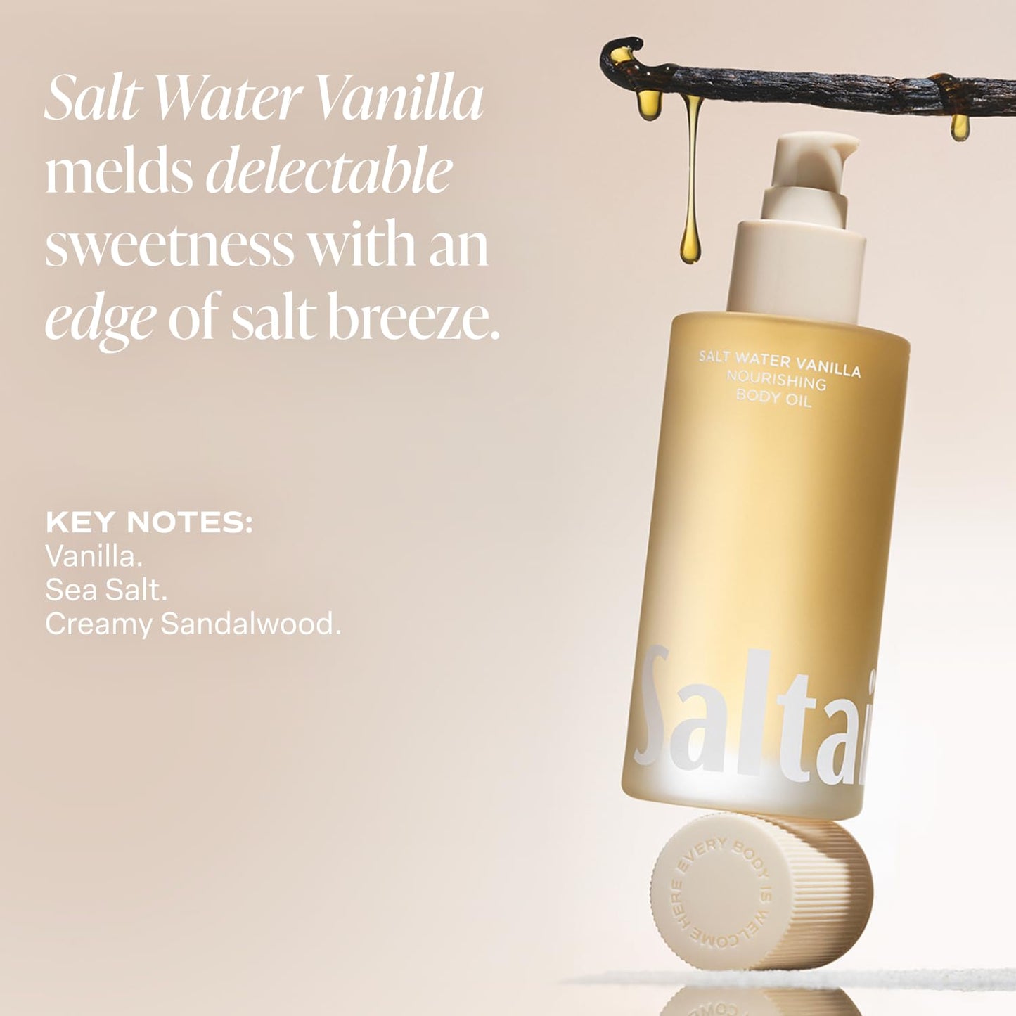 Saltair body oil pump bottle design for easy application