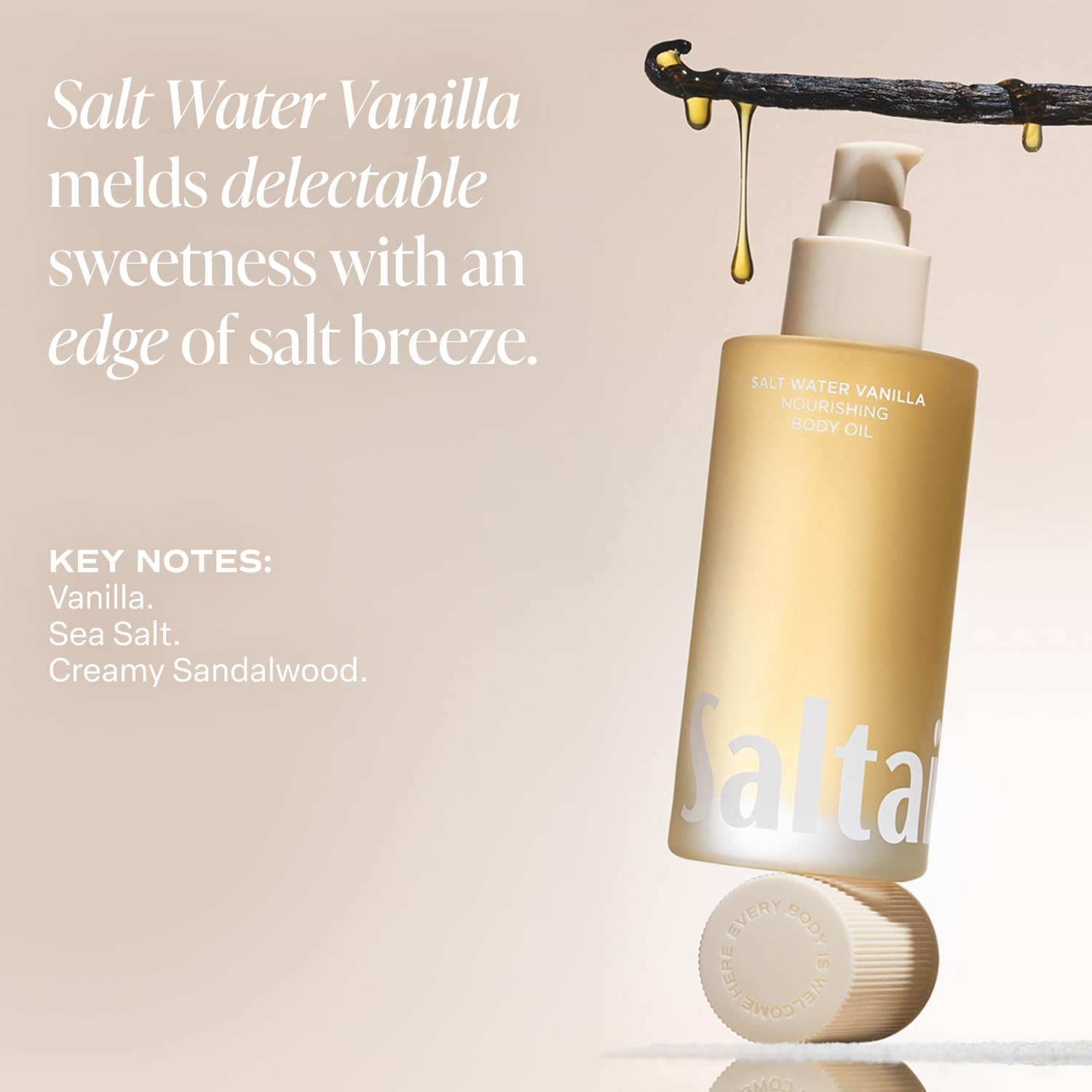 Saltair body oil pump bottle design for easy application
