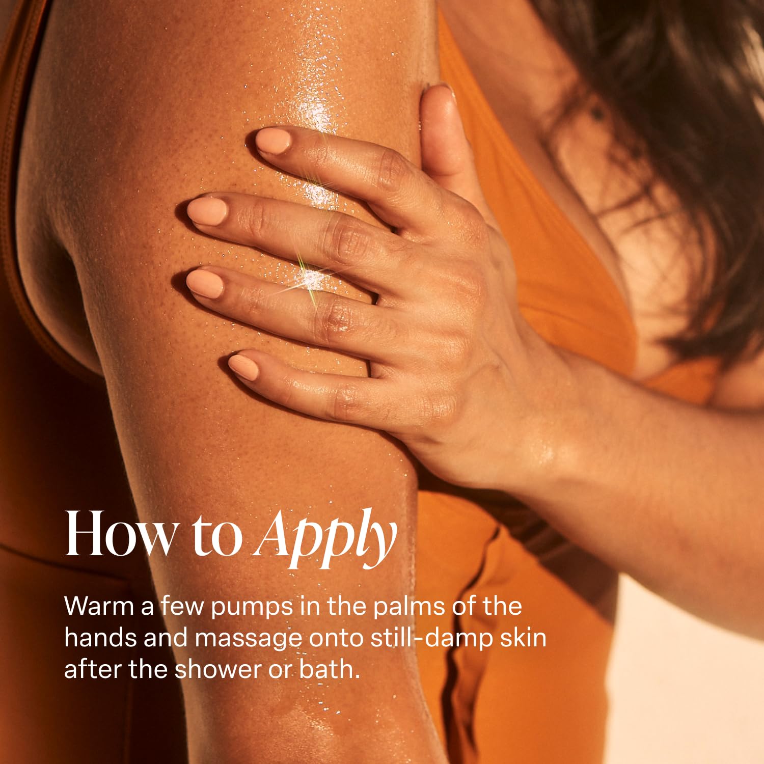 Application of Saltair botanical body oil on arm