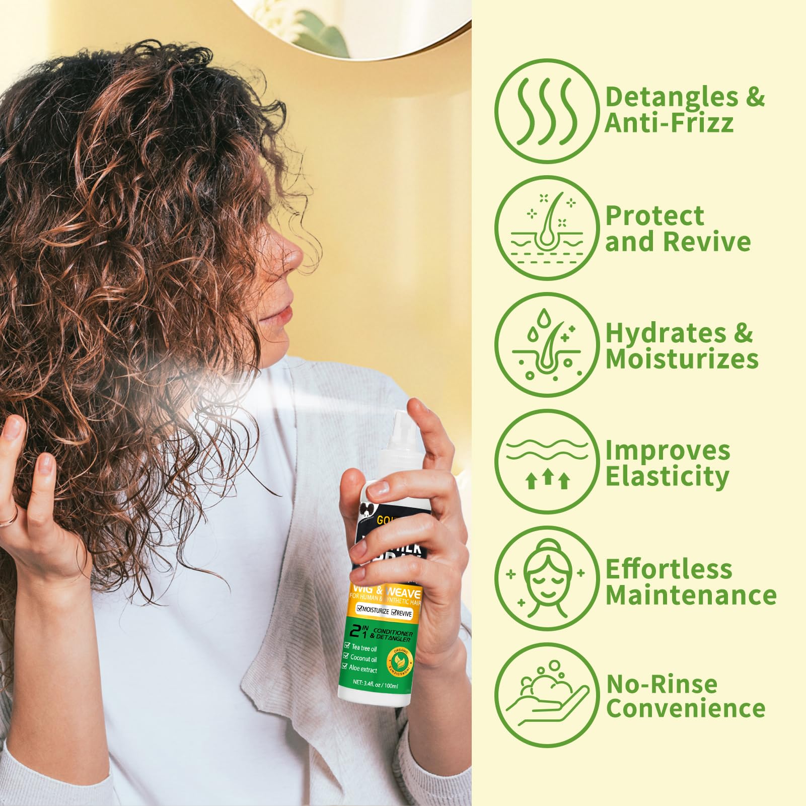 The 100ml spray bottle nozzle mechanism on the Goiple leave-in conditioning mist.