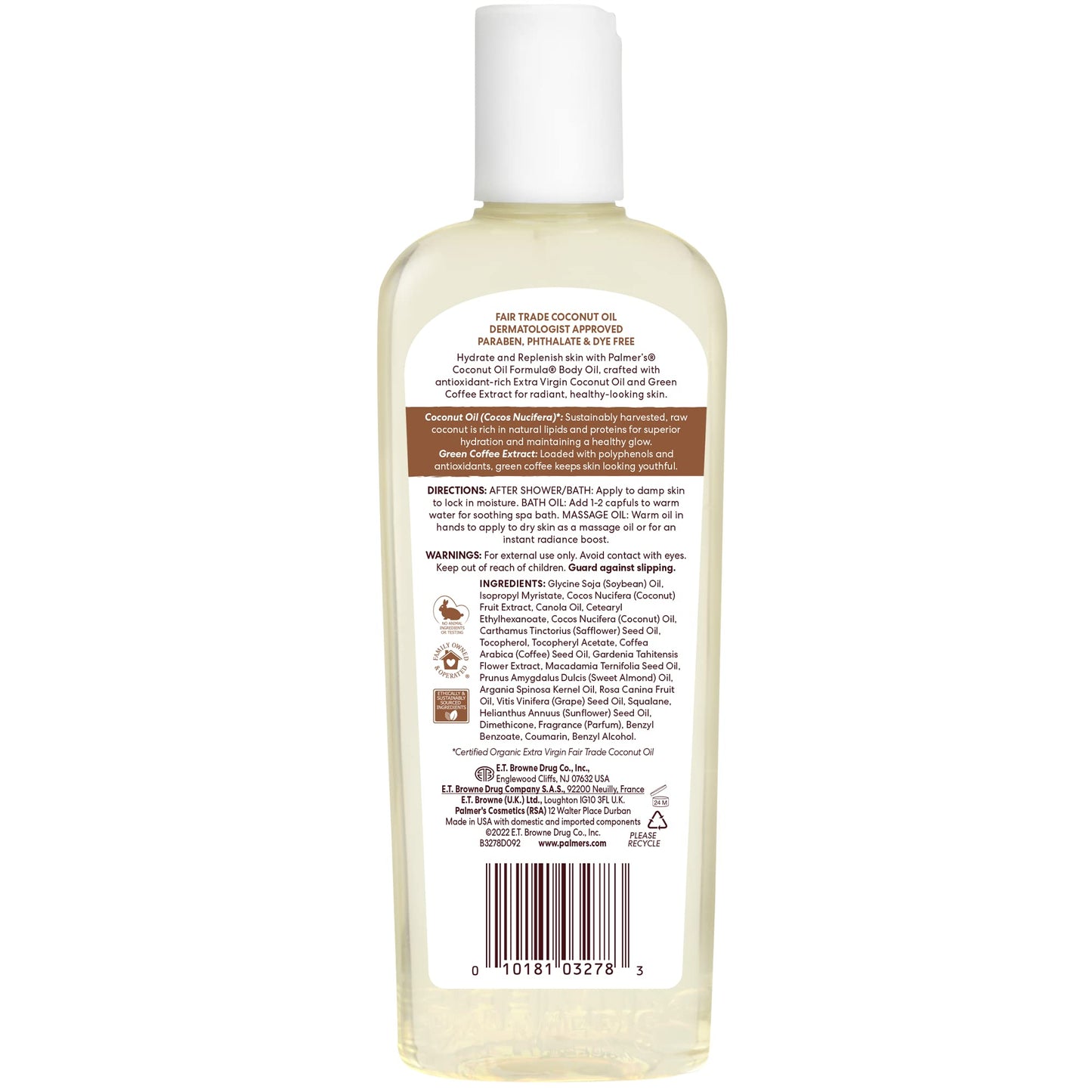 Palmers Coconut Oil Formula body oil texture and ingredients
