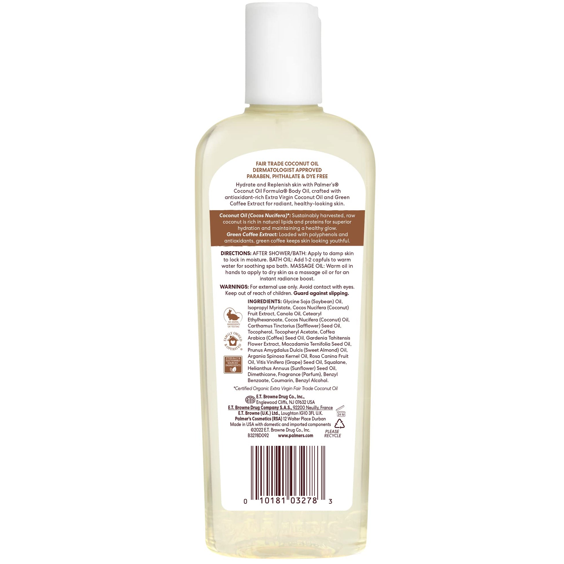 Palmers Coconut Oil Formula body oil texture and ingredients