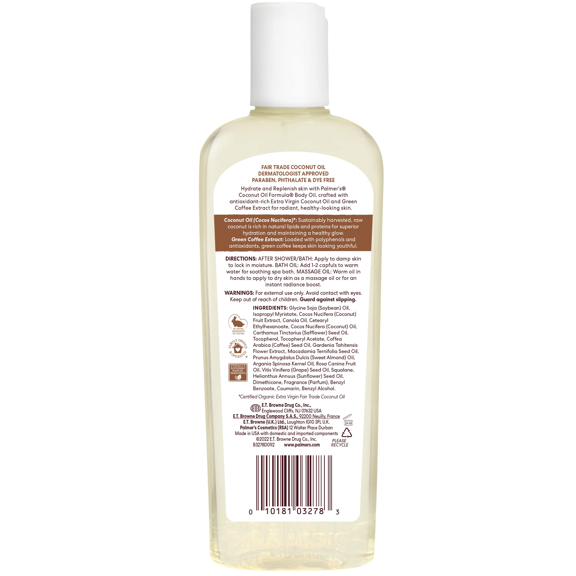 Palmers Coconut Oil Formula body oil texture and ingredients