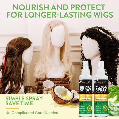 A wide-tooth comb next to the Goiple dual-action hairpiece moisturizer set.