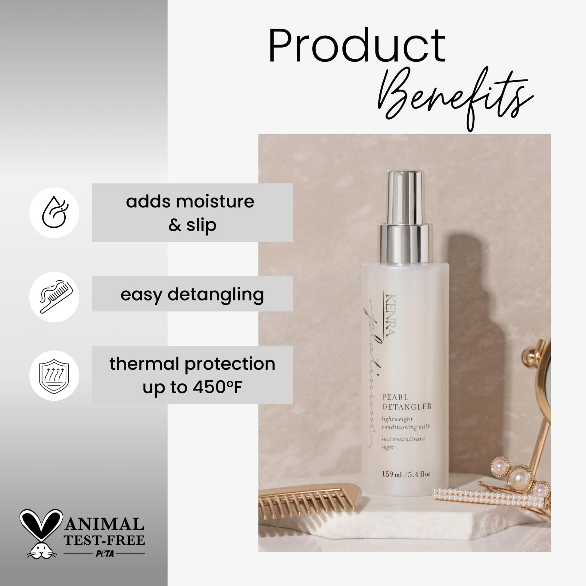 Kenra Platinum leave-in detangling spray for frizz control and thermal protection