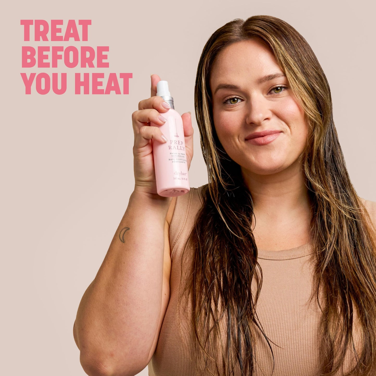 Drybar sulfate free lightweight detangling mist for color treated hair packaging
