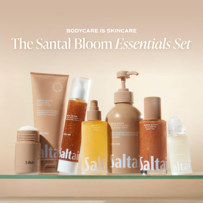 Texture of Saltair Santal Bloom body oil on skin