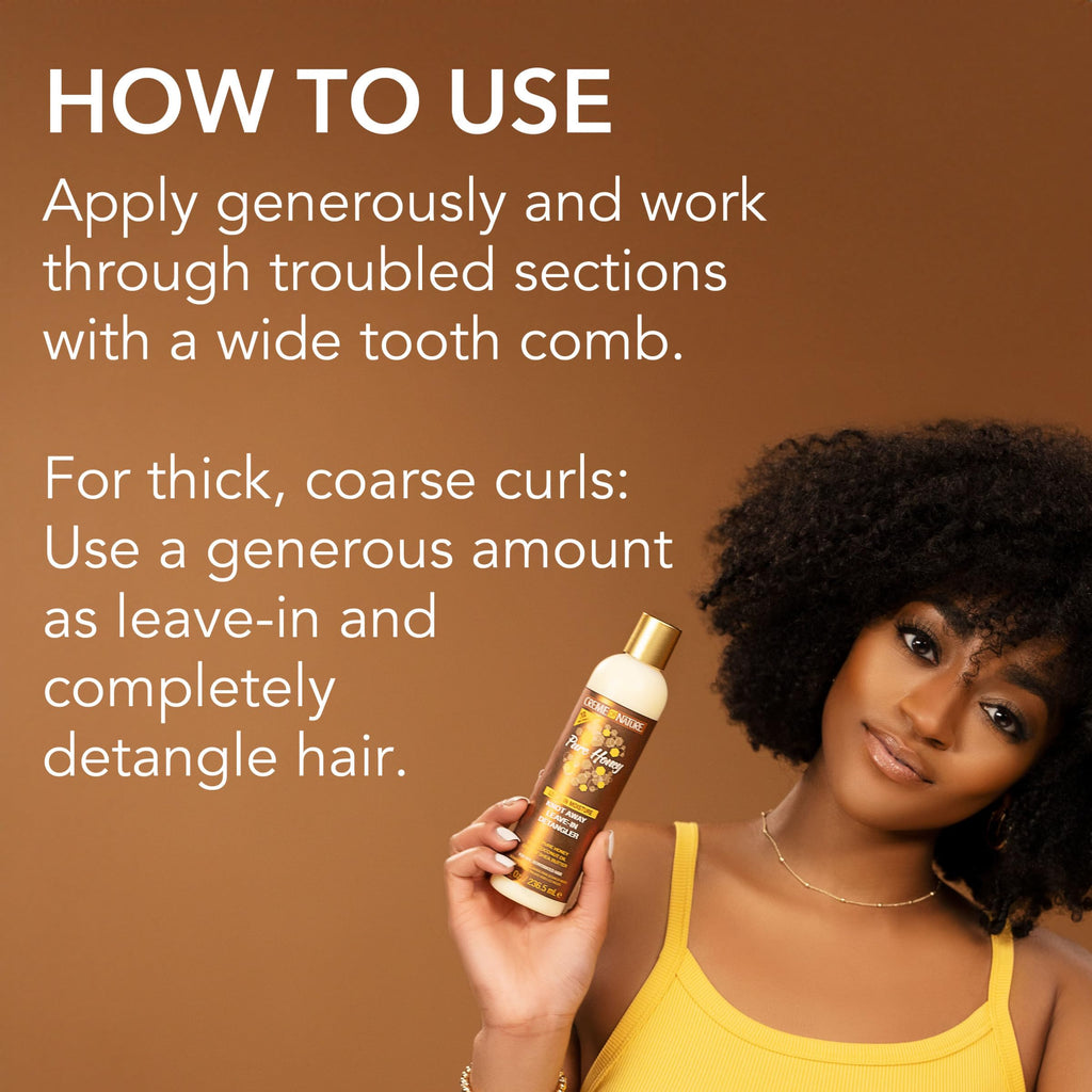 Creme Of Nature Pure Honey Knot Away Leave In Detangler styled curly hair results