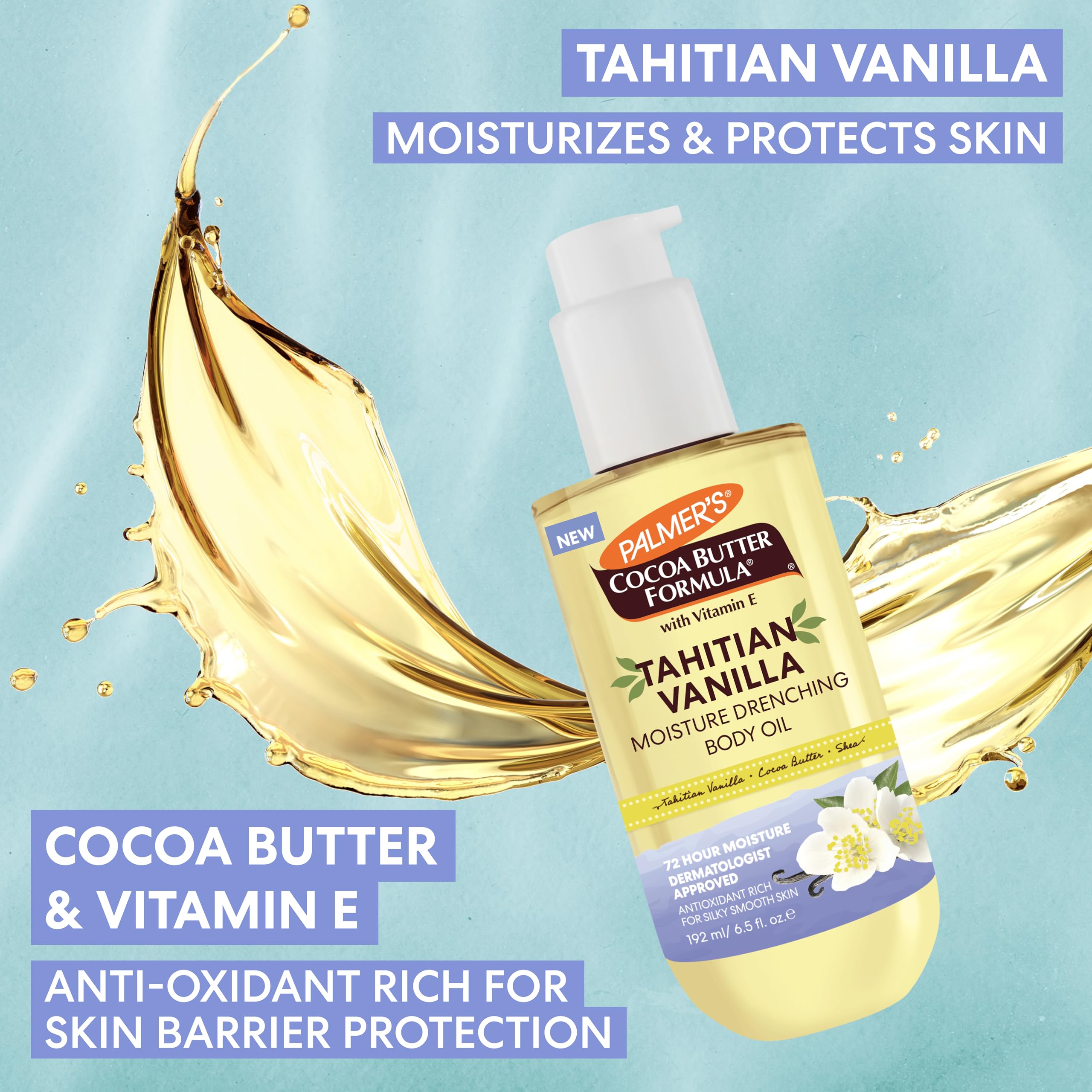 Palmer's Cocoa Butter Formula oil texture demonstration