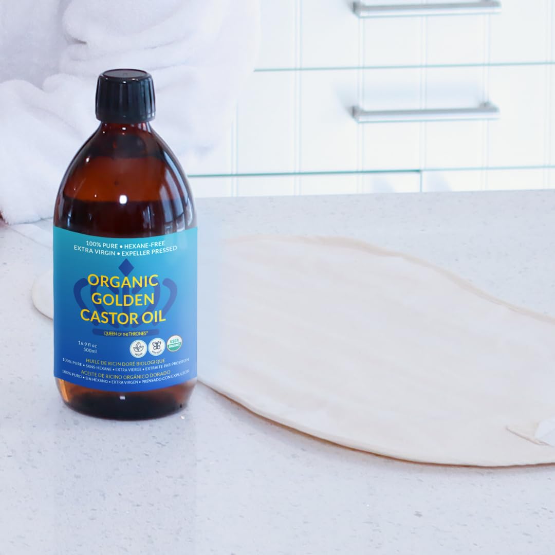 Premium imported castor oil bottle for daily skincare routine