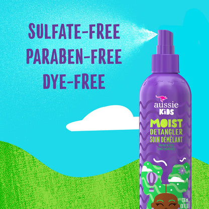 Aussie Kids hair detangling spray for children bottle close up