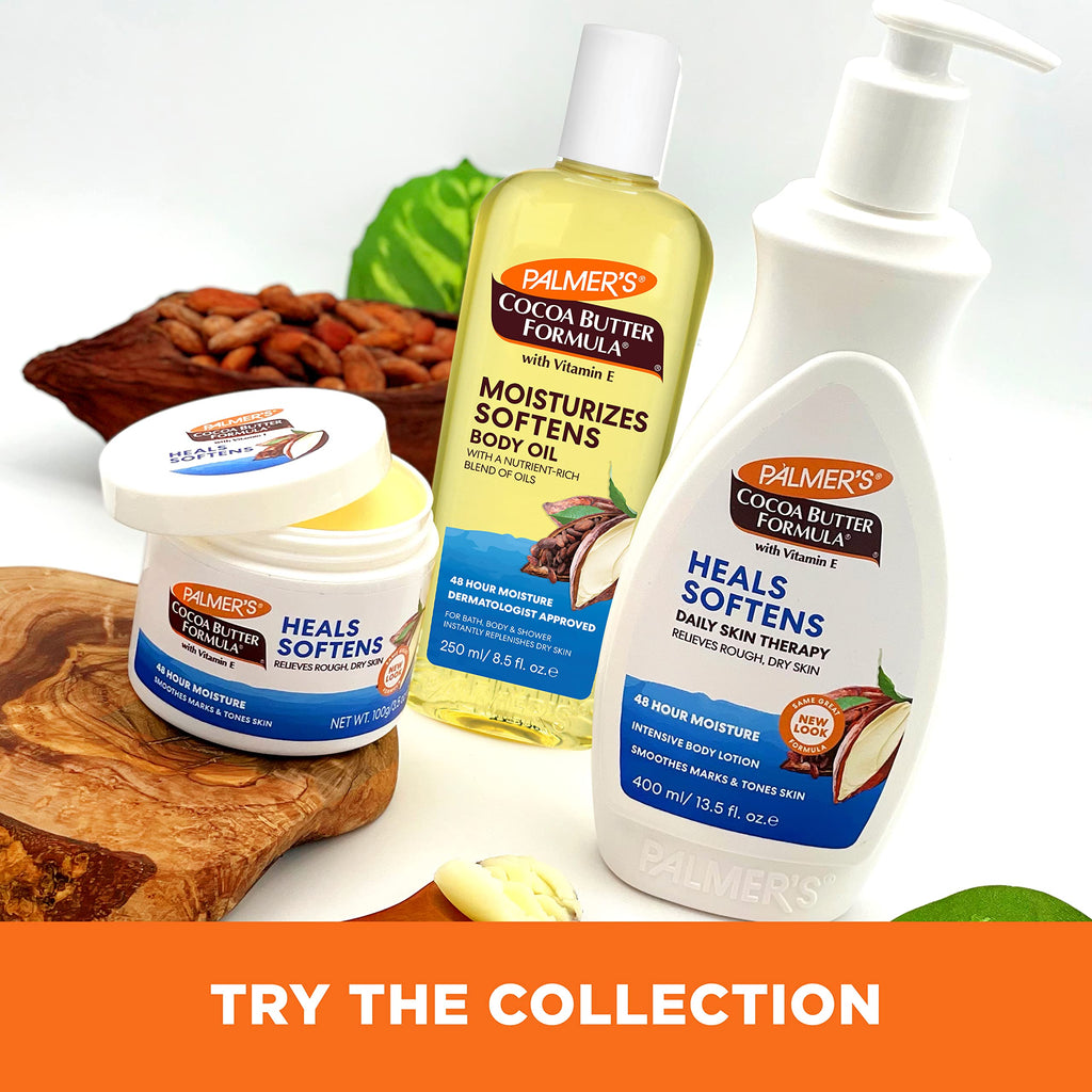 Palmer's Cocoa Butter Formula 8.5 fluid ounce bottle packaging overview