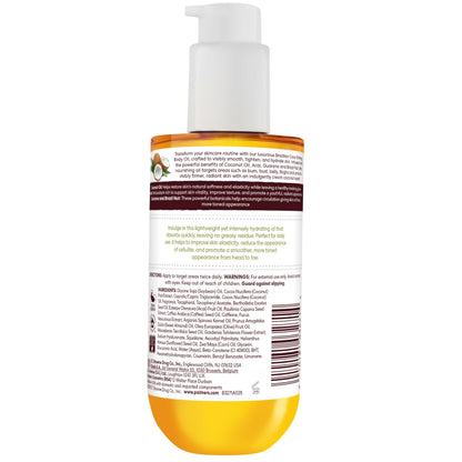 Back label of Palmers Brazilian Coco Firming Body Oil 6.5 Fluid Ounce