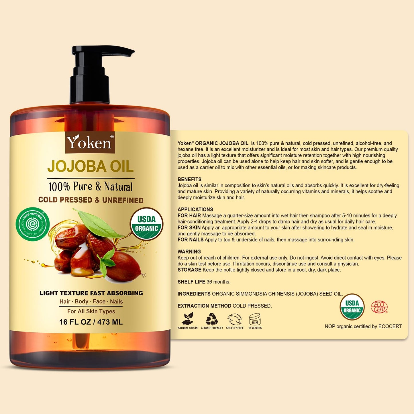 Natural jojoba oil in a glass dropper or dispenser