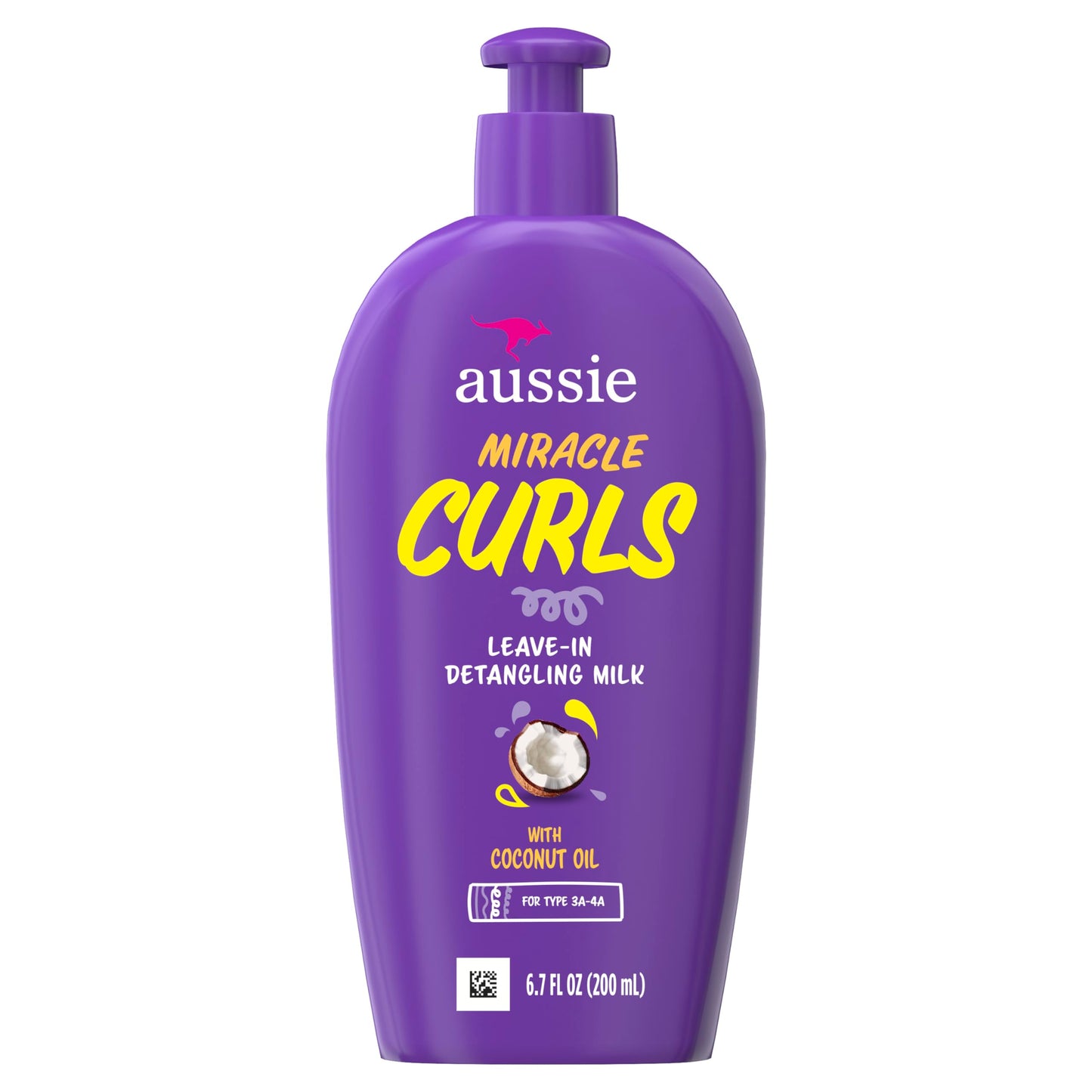 Aussie leave in curly hair care product with jojoba and coconut oil ingredients