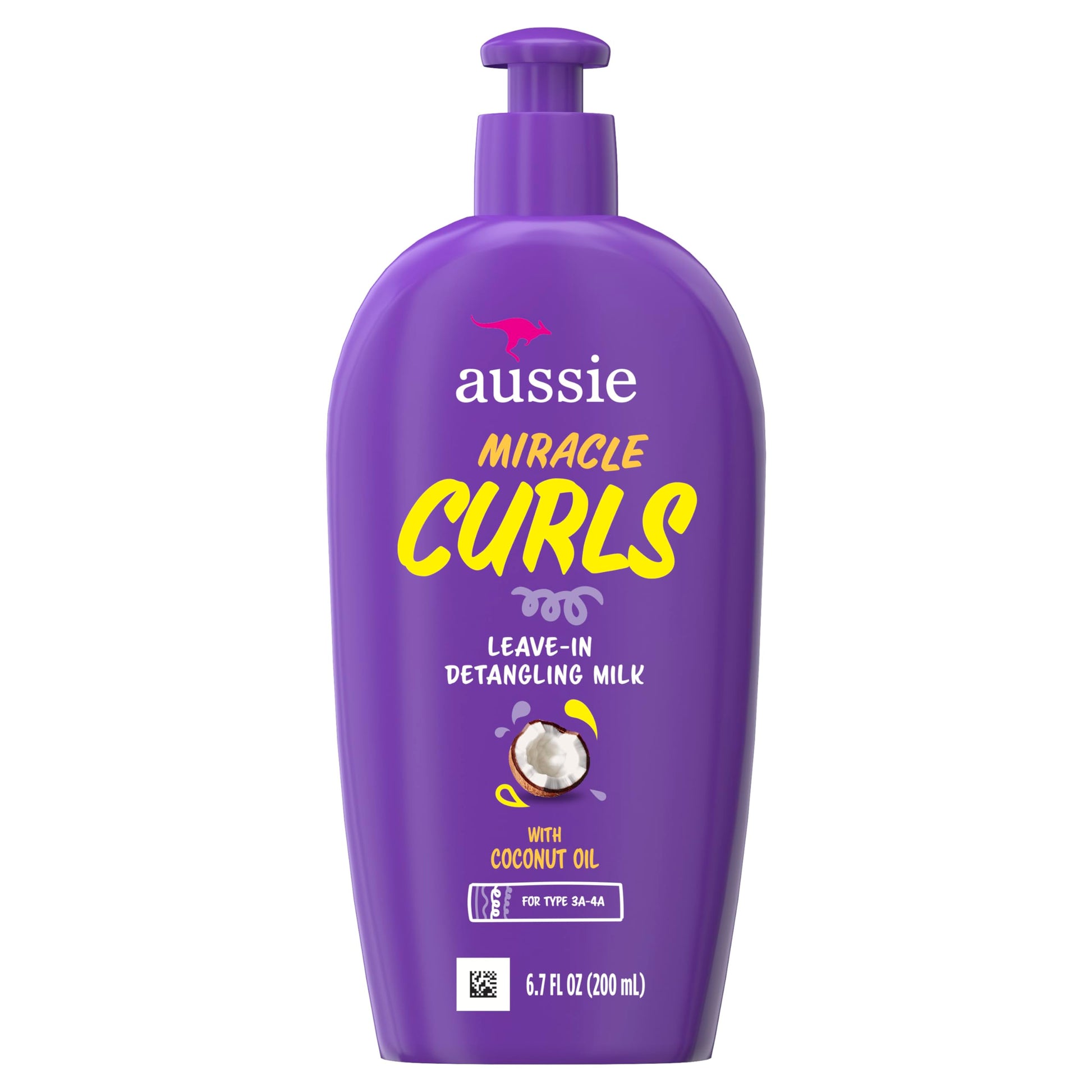 Aussie leave in curly hair care product with jojoba and coconut oil ingredients