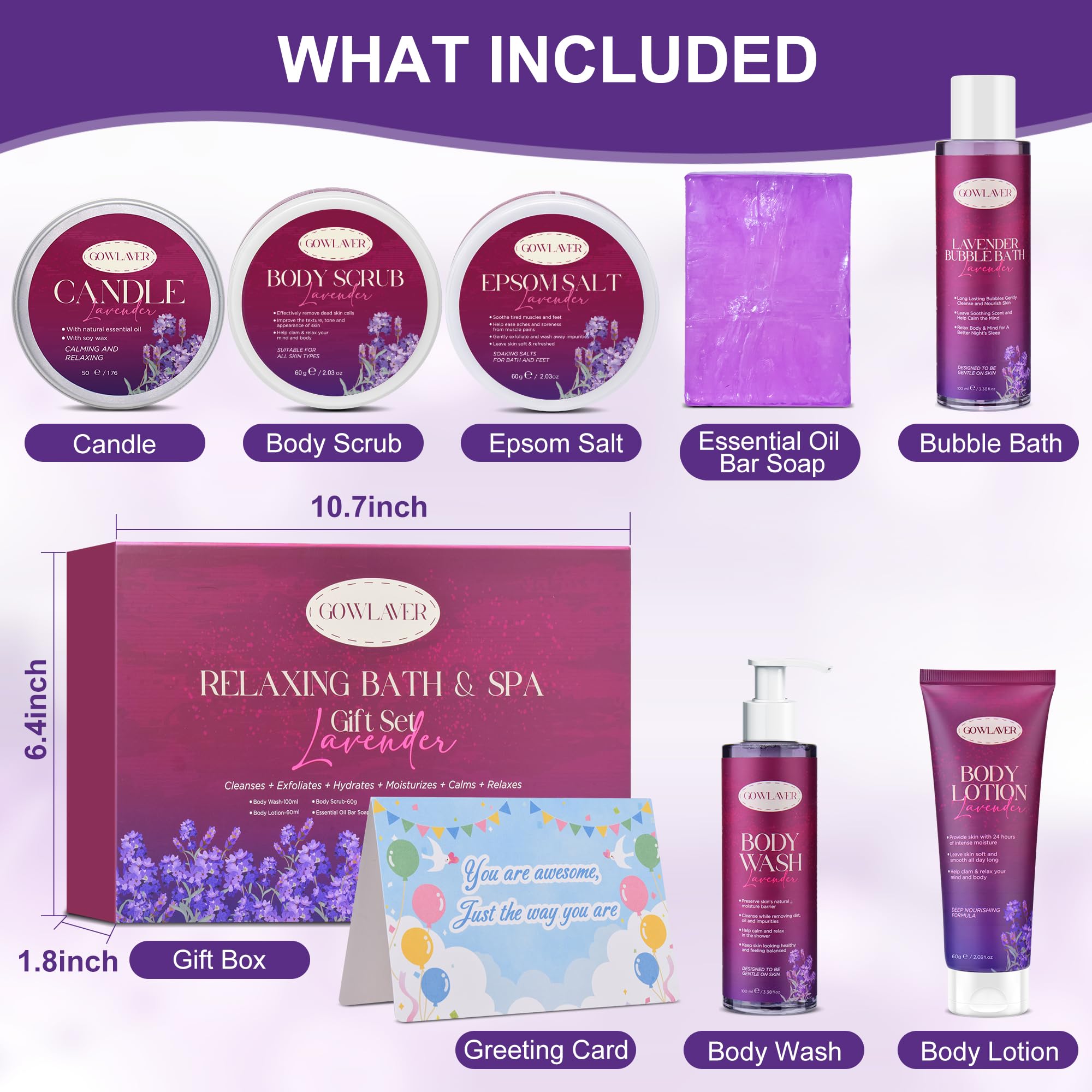 Top view of the pink Gowlvaer spa gift packaging