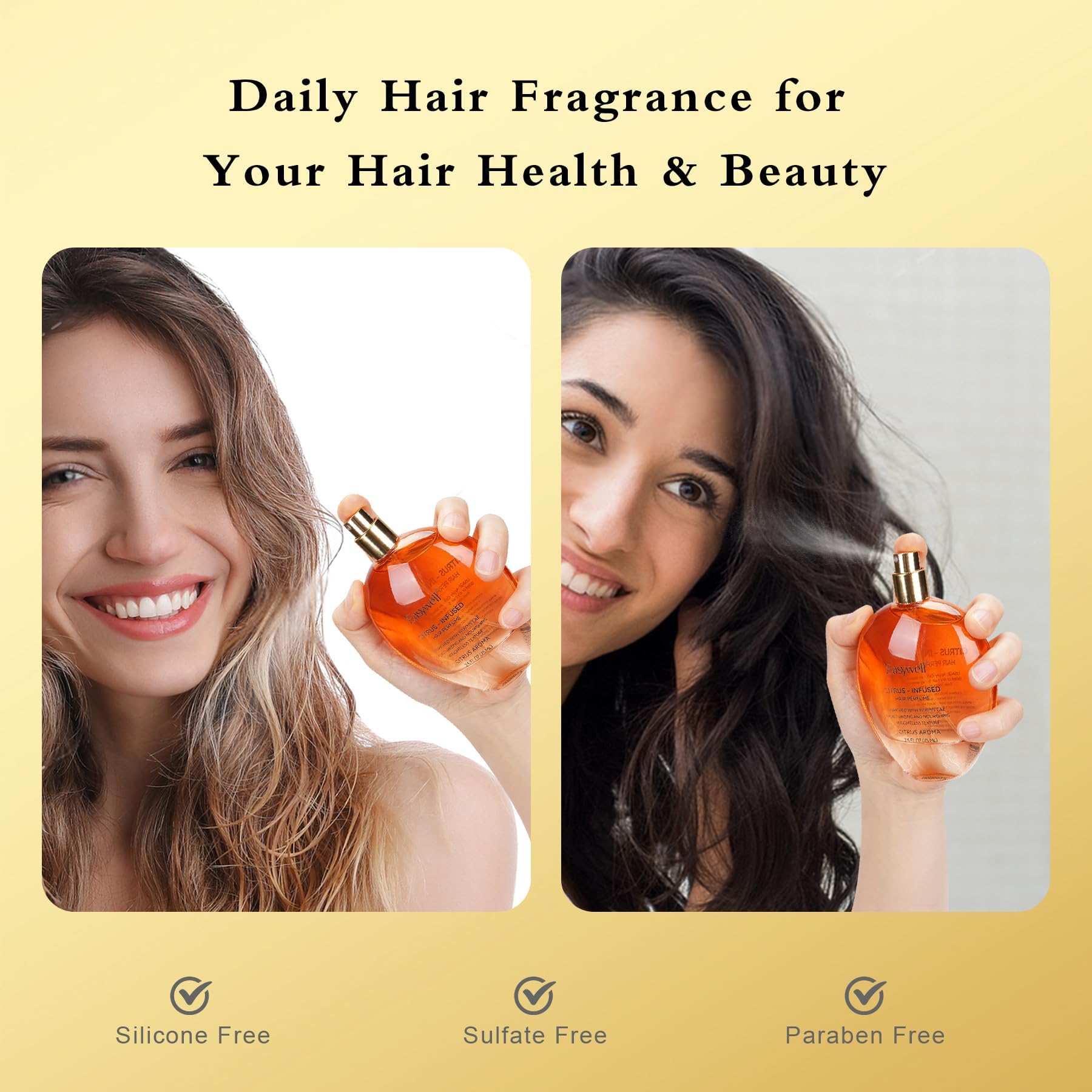 Easywell hair perfume bottle inside a handbag for travel