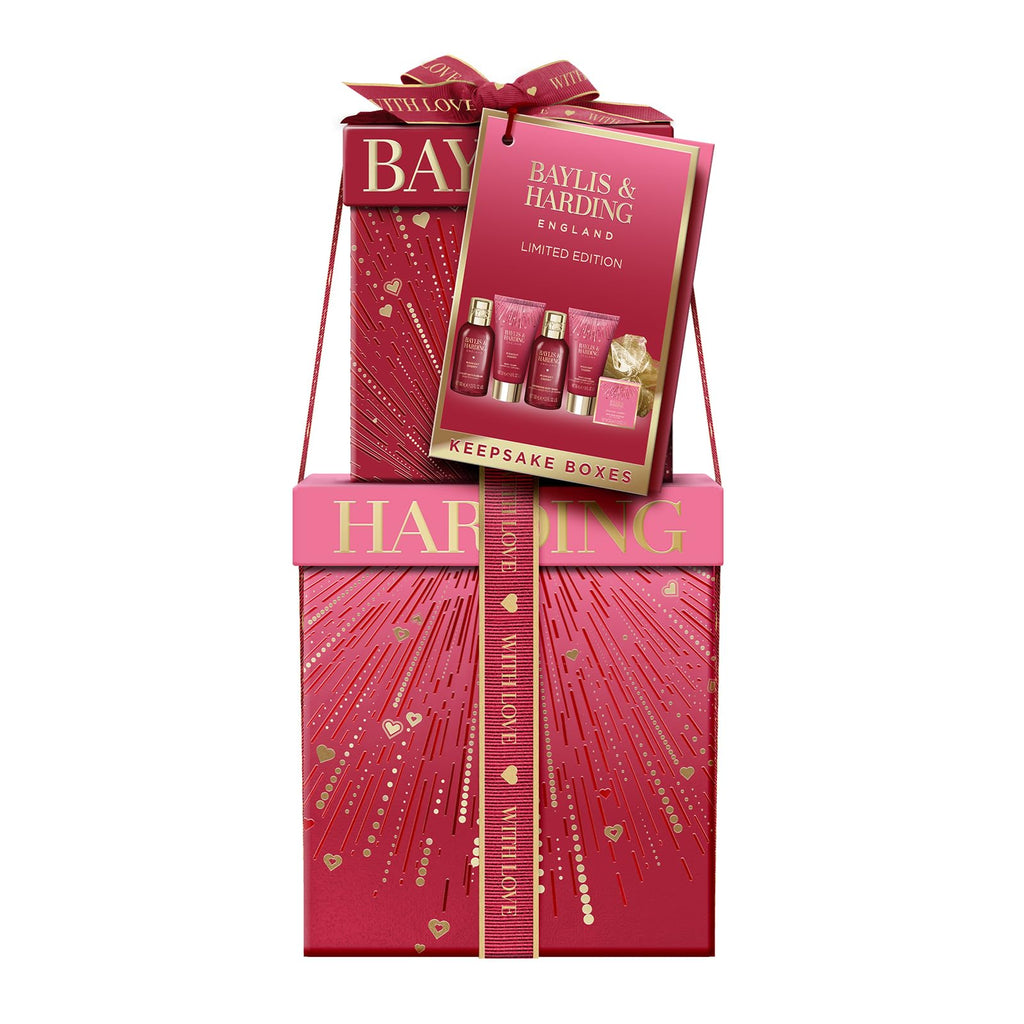Baylis And Harding Midnight Cherry gift set opened packaging view