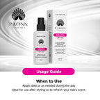 Paonn keratin enriched mist label closeup