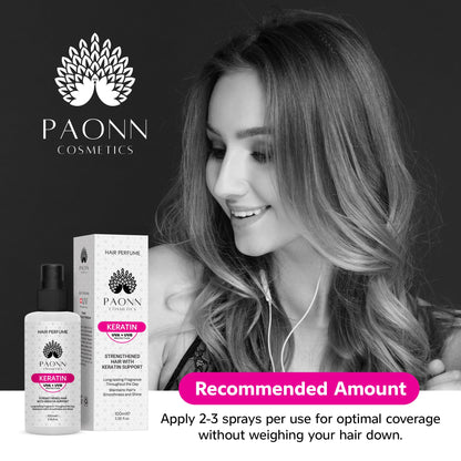 Close up of Paonn keratin hair mist nozzle and texture